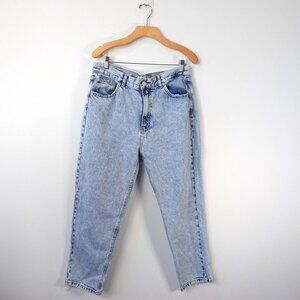 PULL BEAR Jeans Womens Small Blue Tapered Denim Mom‎ High Rise Light Wash 30x25